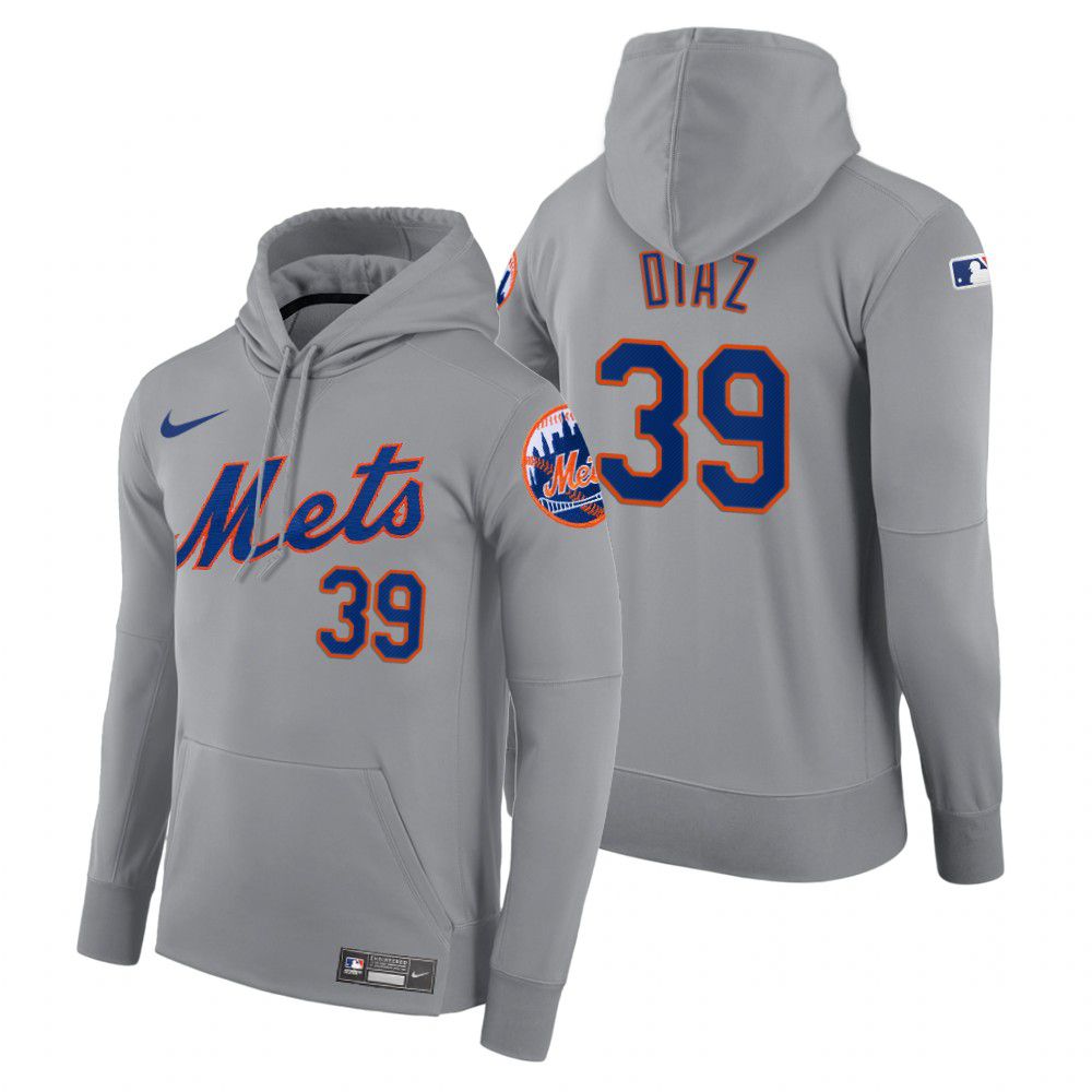 Men New York Mets #39 Dtaz gray road hoodie 2021 MLB Nike Jerseys